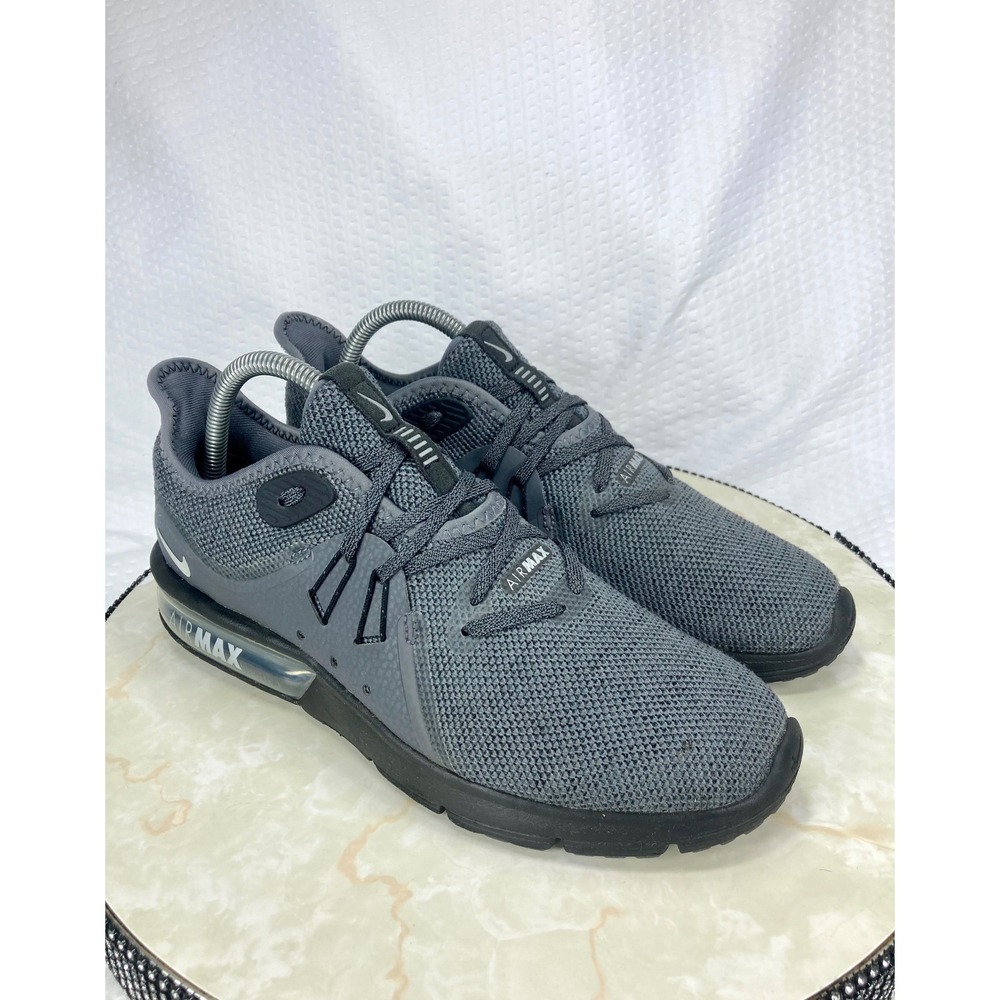 Nike Air Max Sequent 3 Running Shoes Mens 7.5 Grey Low Top Training Gym Sneakers